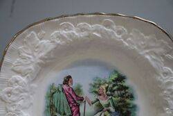 Vintage Alfred meakin Embossed China Crinoline Lady Cabinet Plate