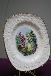 Vintage Alfred meakin Embossed China Crinoline Lady Cabinet Plate