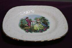 Vintage Alfred meakin Embossed China Crinoline Lady Cabinet Plate