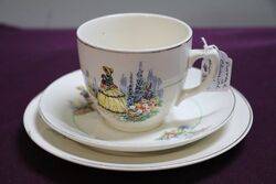 Vintage Crinoline Lady China Trio #