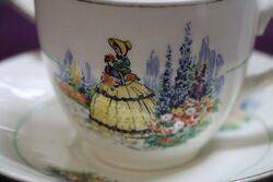 Vintage Crinoline Lady China Trio 