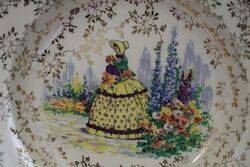 Vintage J Fryer + Son Crinoline Lady Bowl  