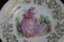 Vintage Wintertons 7 Pieces China Crinoline Pinkle Cake Plates 