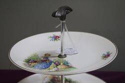 Vintage Two Tier Crinoline Lady Cake StandPlates 