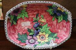 Vintage Maling Pottery Floral Lustre Bowl. #