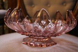 Pink Art Deco Glass Bowl 