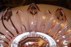 Pink Art Deco Glass Bowl 