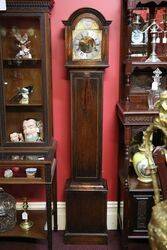 Early C20th English Oak Grandmother Clock. #