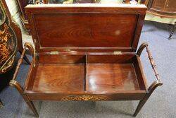 Inlaid Mahogany Duet Piano Stool 