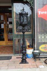 Medium Size Gothic Cast Iron Garden LAMP. # 