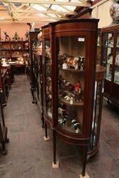 Antique Inlaid Serpentine Front Display Cabinet  