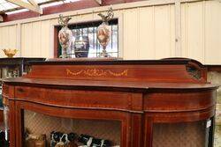 Antique Inlaid Serpentine Front Display Cabinet  