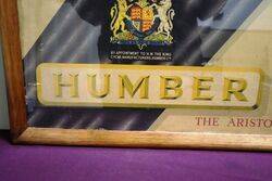 A Genuine Vintage Humber Cycles Framed Poster 