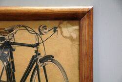 A Genuine Vintage Humber Cycles Framed Poster 