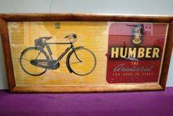A Genuine Vintage Humber Cycles Framed Poster. #