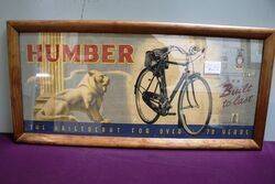 A Genuine Vintage Humber Cycles Framed Poster 