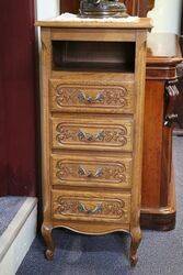 C20th French Carved Oak 4 Drawer Chest. #