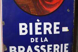 Biere De La Brasserie Amos Pictorial Enamel Advertising Sign 