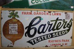Carters Tested Seeds Enamel Advertising Sign  #