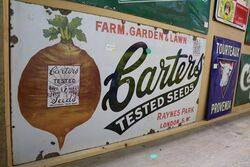 Carters Tested Seeds Enamel Advertising Sign  