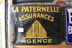 La Oaterbekke Assurances Agence French Enamel Sign 