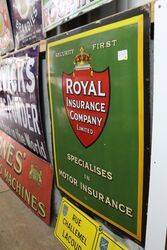 Royal Insurance Company Enamel Advertising Sign 