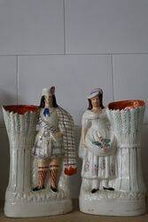 Pair Of 19th Century Staffordshire Spill Vase Figures  #