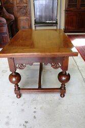 Antique C19th Dutch Drawer Leaf Refectory Table. #