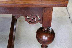 Antique C19th Dutch Drawer Leaf Refectory Table 