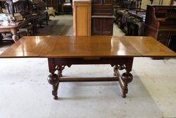 Antique C19th Dutch Drawer Leaf Refectory Table 