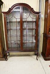 Antique Edwardian Two Door Dome Top Display Cabinet.#