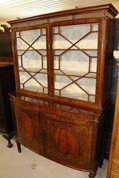 Early C20th Two Door Mahogany Bookcase-Cabinet. #