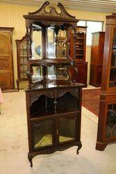 Antique Edwardian Louis Style Mahogany Corner Cabinet 