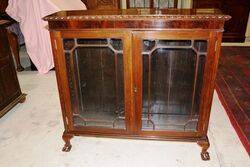 Early C20th Mahogany Two Door BookcaseCabinet 