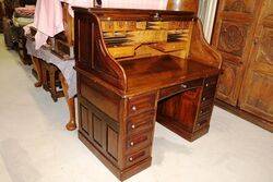 Antique Oak Roll Top Desk by the Standard Desk Company 