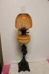 A Rare Victorian Lamp Cast Iron Base All Original C1890