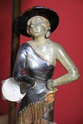 Art Deco Cold Painted Spelter Figure Lamp C1930