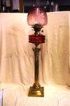 Genuine Victorian Ruby Glass Banquet Lamp, 