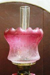Ruby Glass Double Burner Oil Lamp