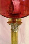 Late Victorian Ruby Glass Oil Lamp Arriving