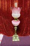 Original 18th Century Victorian Oil Lamp inc Ruby  Shade