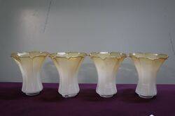Set Of 4 Vintage Glass Lamp Shades  #