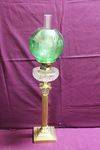 Victorian Oil Lamp With Cut Glass Font + Original Shade
