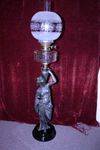Victorian Spelter Figure Banquet Lamp