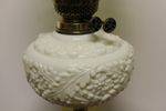 Victorian Table Oil Lamp W Original Shade + Font And Brass Column C1900