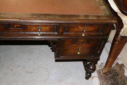 1920and39s Oak 5 Drawer Writing Desk 