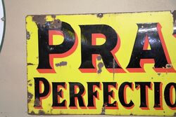 1920and39s Prattand39s Perfection Spirit Enamel Advertising Sign 