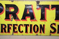 1920and39s Prattand39s Perfection Spirit Enamel Advertising Sign 