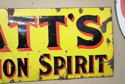 1920and39s Prattand39s Perfection Spirit Enamel Advertising Sign 