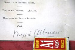 1922 Gallery First Nighters Club Signed Menu Maggie Albbanese  